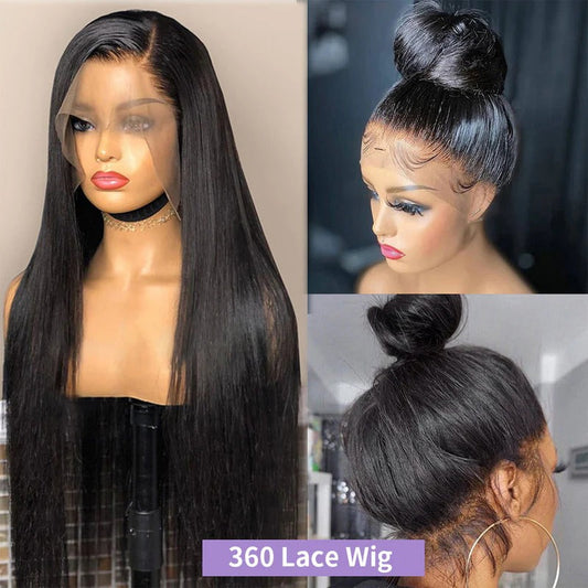 Center Wig 360 Straight Lace Front Wig Remy Hair