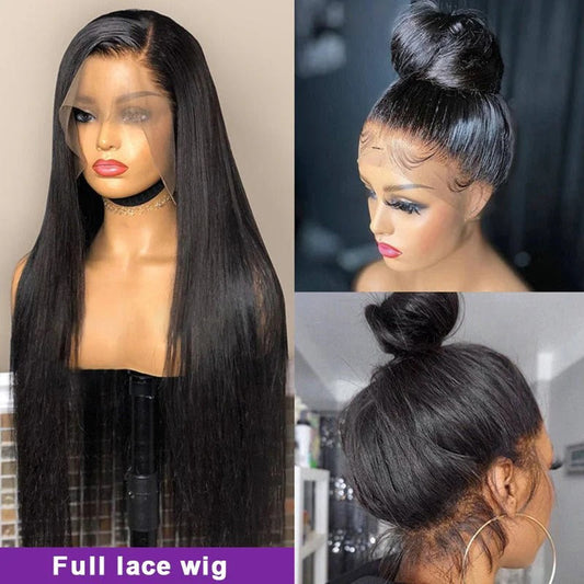 Center Wig Straight Full Lace Wigs Remy Hair