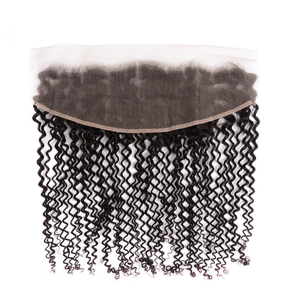 Center Wig Remy Hair 13x4 Kinky Curly Frontal