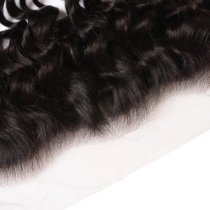 Center Wig Remy Hair 13x4 Deep Wave HD Frontal