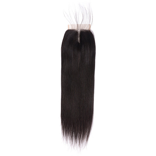 Center Wig Remy Hair 4x4 Straight Closure