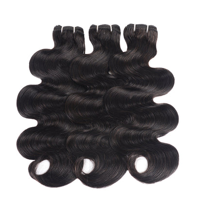 Center Wig Remy Hair Black Body Wave Bundles Laotian Weaving