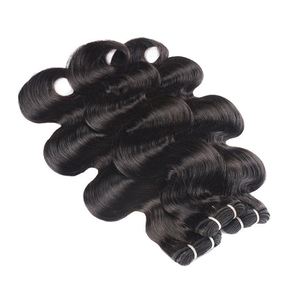 Center Wig Remy Hair Black Body Wave Bundles Laotian Weaving