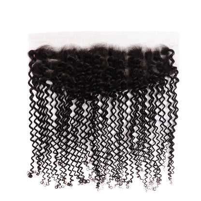 Center Wig Remy Hair 13x4 Kinky Curly Frontal