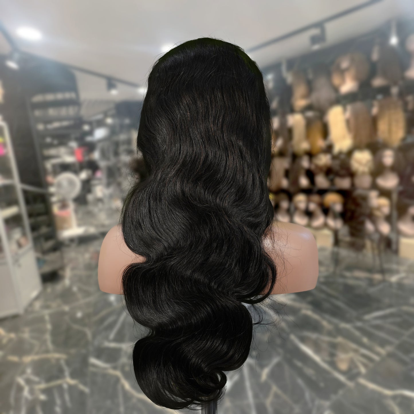Center Wig Natural Black Asian Raw Hair 13x6 HD Lace Front Wig Body Wave Human Hair Wig