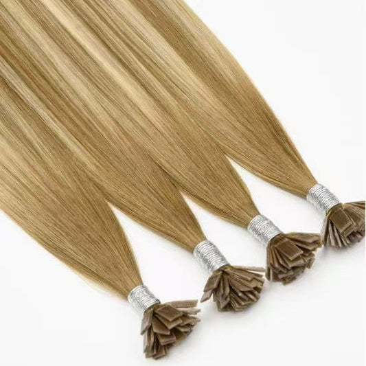 Center Wig Asian Raw Hair keratine Straight Hair Extensions 20 Inch