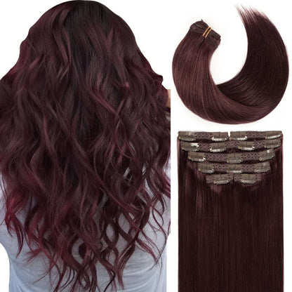 Center Wig Asian Raw Hair Straight Clip In Hair Extensions