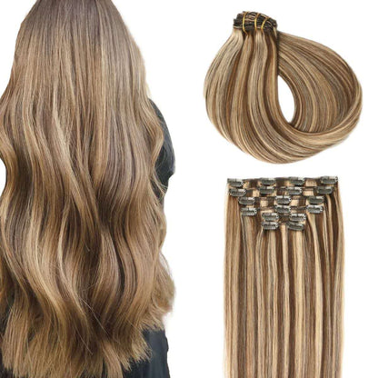Center Wig Asian Raw Hair Straight Clip In Hair Extensions