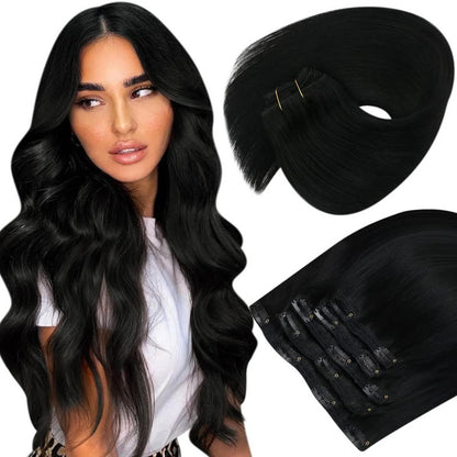 Center Wig Asian Raw Hair Straight Clip In Hair Extensions