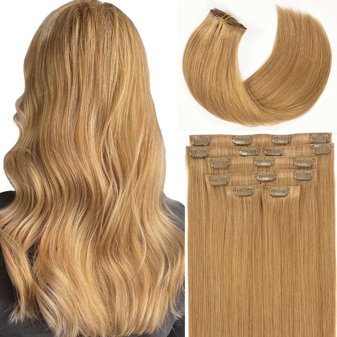 Center Wig Asian Raw Hair Straight Clip In Hair Extensions