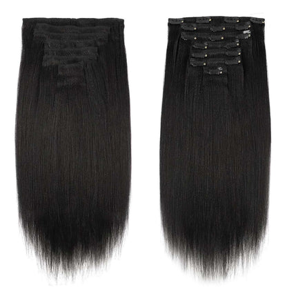 Center Wig Asian Raw Hair Straight Clip In Hair Extensions