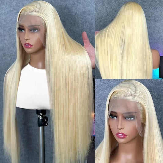 Center Wig Asian Raw Hair 13x6 HD Lace Front Wig Staight Human Hair Wig #613