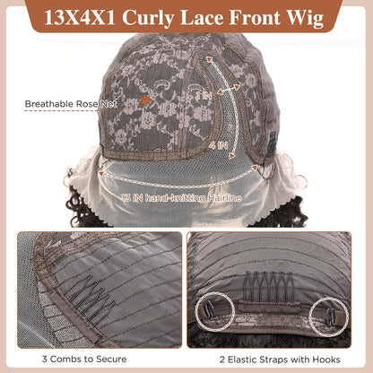 Center Wig Jerry Curly T-Wig Remy Hair
