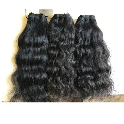 Center Wig Natural Black Double Drawn Indian Hair Bundles