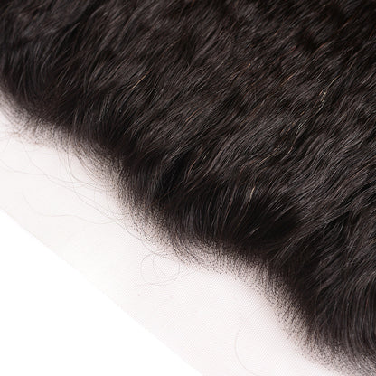 Center Wig Remy Hair 13x4 Yaki Straight Frontal
