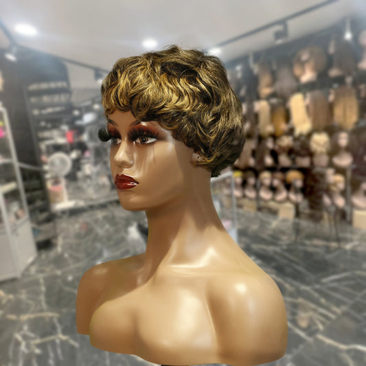 Center Wig Machine-Made Wig Remy Hair H030