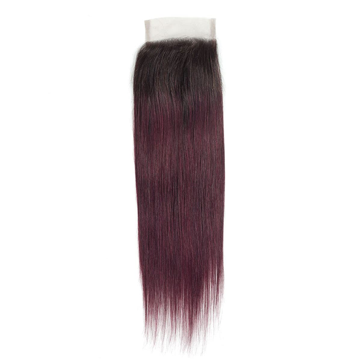 Center Wig Remy Hair 4x4 Straight Closure 1b99j