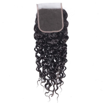 Center Wig Remy Hair 4x4 Water Wave Closure