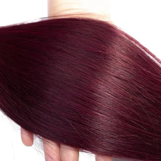 Center Wig Remy Hair 99j Straight Bundles Brazilian weaving