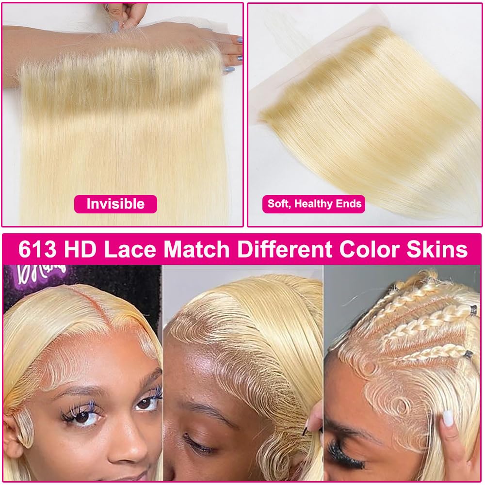 Center Wig Asian Raw Hair 13x6 Straight HD Frontal #613