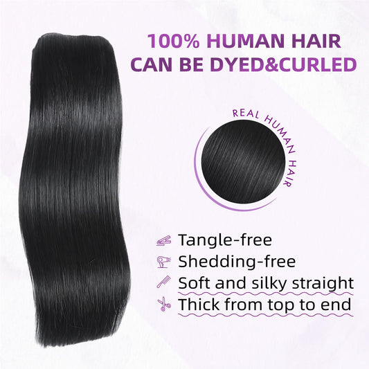 Center Wig Asian Raw Hair Black Straight Hair Extensions