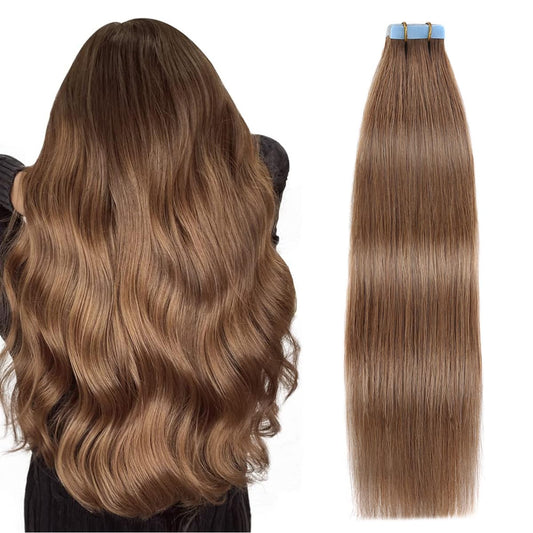 Center Wig Asian Raw Hair #6 Straight Tape In Hair Extensions