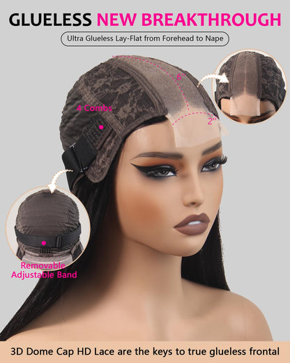 Center Wig Natural Black Remy Hair 2x6 Lace Closure Straight Bob Human Hair Wig