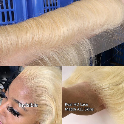 Center Wig Remy Hair 13x4 Straight Frontal #613