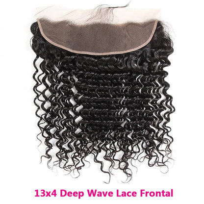 Center Wig Remy Hair 13x4 Deep Wave Frontal