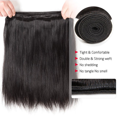 Center Wig Remy Hair Black Straight Bundles Brazilian weaving