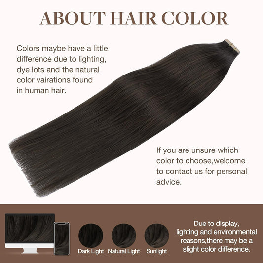 Center Wig Asian Raw Hair #1c Straight Tape In Hair Extensions