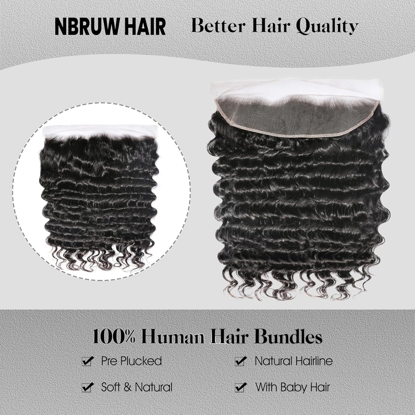 Center Wig Remy Hair 13x4 Deep Wave Frontal