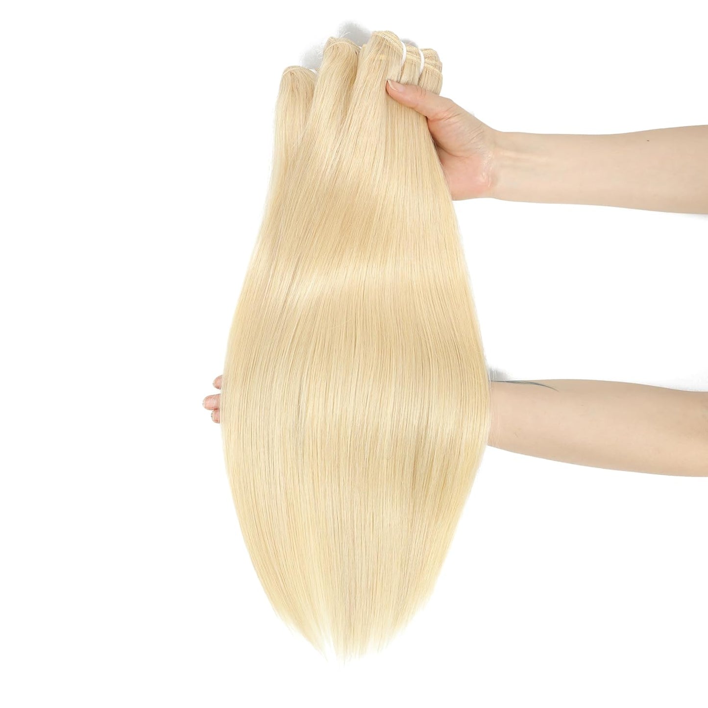 Center Wig Asian Raw Hair #613 Straight Hair Extensions
