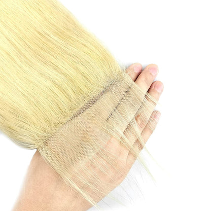 Center Wig Remy Hair 4x4 Straight Closure 613