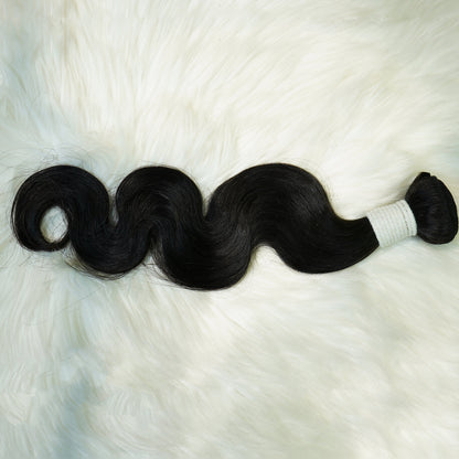 Center Wig Remy Hair Black Body Wave Bundles Brazilian weaving