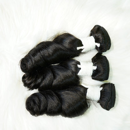 Center Wig Remy Hair Black Loose Wave Bundles Brazilian weaving