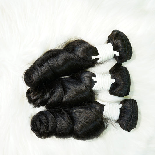Center Wig Remy Hair Black Loose Wave Bundles Brazilian weaving