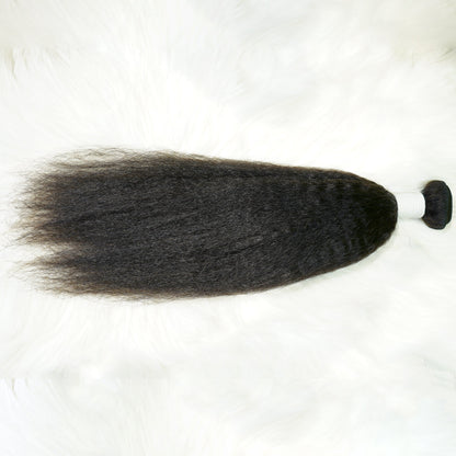 Center Wig Remy Hair Black Yaki Straight Bundles Brazilian weaving