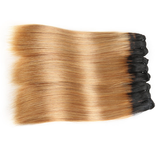 Center Wig Remy Hair 1b27 Straight Bundles Brazilian weaving