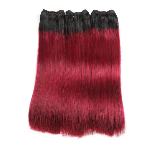 Center Wig Remy Hair 1b99j Straight Bundles Brazilian weaving