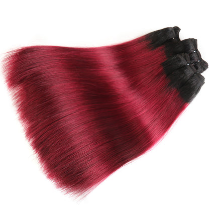 Center Wig Remy Hair 1b99j Straight Bundles Brazilian weaving