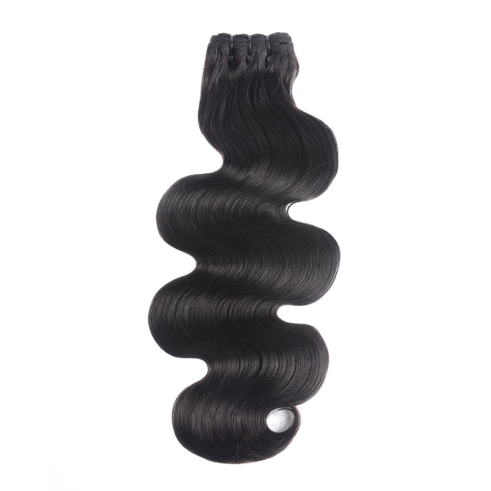 Center Wig Remy Hair Black Body Wave Bundles Laotian Weaving
