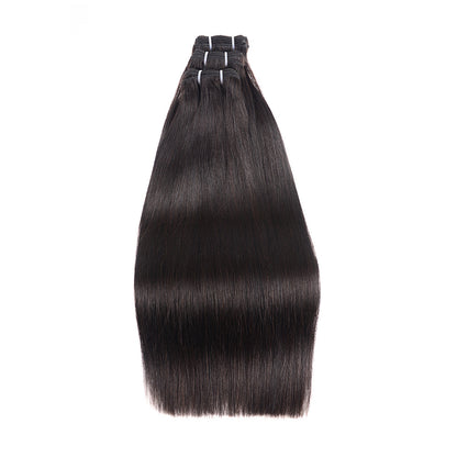 Center Wig Natural Black Asian Double Drawn Straight Hair Bundles