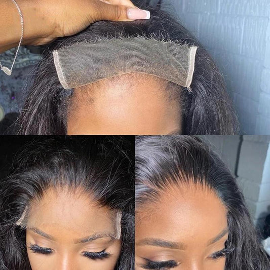 Center Wig Glueless Remy Hair 5x5 Lace Closure Deep Wave Human Hair Wig