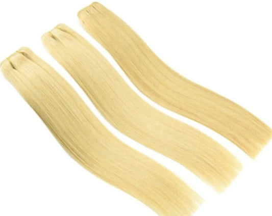 Center Wig 613 Blonde Asian Double Drawn Straight Hair Bundles