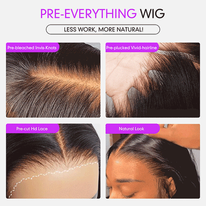 Center Wig 13x6 Double Drams Straight Lace Front Wig Black Remy Hair