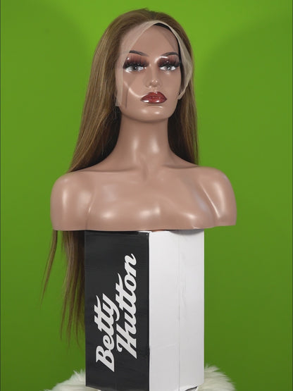 Center Wig 13x4 Straight Lace Front Wig m4&27 Highlight Remy Hair 26 Inch