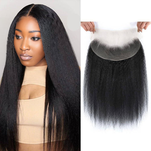 Center Wig Remy Hair 4x4 Yaki Straight Closure