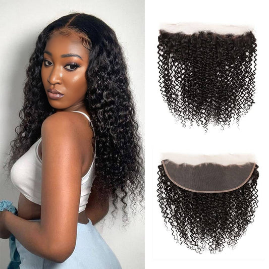Center Wig Remy Hair 13x4 Kinky Curly Frontal