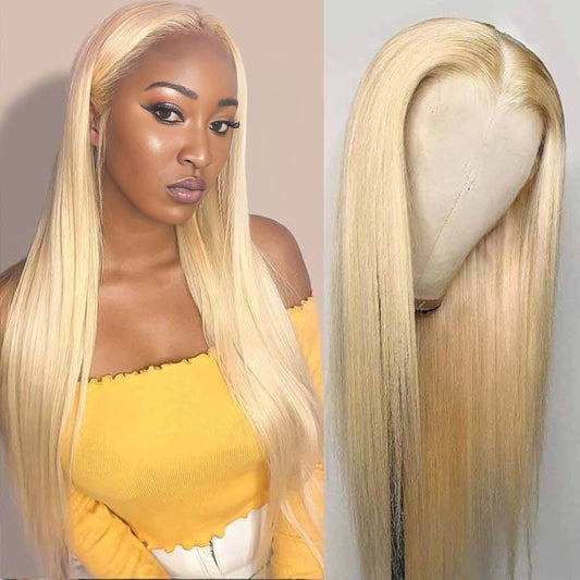 Center Wig 13x4 Straight Lace Front Wig 613 Remy Hair
